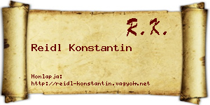 Reidl Konstantin névjegykártya
